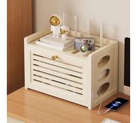 HARELA Boite de Stockage pour Routeur WiFi, Rangement Box Internet, Boîte de Rangement pour Câble, Cache Box Internet et Cable Très Utile pour Mettre Le Matériel Internet(Milky White,30.5cm/12in)