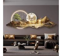 HARELA Décoration murale 3D avec éclairage LED, Applique murale suspendue, Sculpture murale lumineuse Pour fond de canapé, chevet, couloir(Gold B,35x100cm/13.8x39.4in)