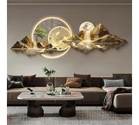 HARELA Décoration murale 3D avec éclairage LED, Applique murale suspendue, Sculpture murale lumineuse Pour fond de canapé, chevet, couloir(Gold A,50x150cm/19.7x59in)