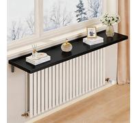 HARELA Etagere Cache Radiateur, Etagere Radiateur Mural en MDF, Capacité de Charge 25 Kg, pour la Maison, Le Salon, Le Couloir(Black,130x30cm/51.2x11.8in)