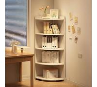 HARELA Étagère d'angle Bibliothèque indépendante en Bois, Rangement pour CD/Films/Livres, Étagère de Rangement Utilitaire pour Salon et Chambre(White,150cm/59in)