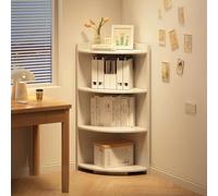 HARELA Étagère d'angle Bibliothèque indépendante en Bois, Rangement pour CD/Films/Livres, Étagère de Rangement Utilitaire pour Salon et Chambre(White,120cm/47.2in)