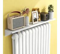 HARELA Étagère de radiateur Blanc à Poser sans percer, Alliage d'Aluminium Tablette de Radiateur, Anti-Fumé et Anti PoussièRe, pour Rangement et La Décoration(60x13cm/23.6x5.1in)