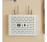 HARELA Étagère de routeur Murale, TV Décodeur Boîte de Rangement Murale, Rangement Mural Box pour Cache par Faitement Le Boitier TV/Módem/Router/Cables(White 3,47 * 37cm/18.5 * 14.5in)
