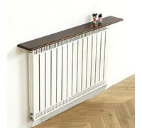 HARELA Etagere Radiateur Tablette Radiateur sans Percer, Cache-radiateur,étagère Flottante sur radiateur, pour Rangement et la Décoration,Cuisine,Salon(Dark Brown,160x20cm/63x7.9in)