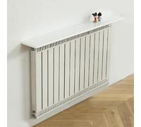HARELA Etagere Radiateur Tablette Radiateur sans Percer, Cache-radiateur,étagère Flottante sur radiateur, pour Rangement et la Décoration,Cuisine,Salon(White,100x20cm/39.4x7.9in)
