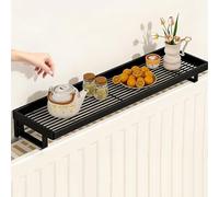 HARELA Etagere Radiateur, Tablette Radiateur sans Percer, en Métal, éTagèRe Flottante sur Radiateur, pour Les Salons, Les Chambres et Les Couloirs(Black,40x12cm/15.7x4.7in)