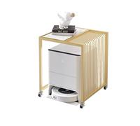 HARELA Métal Armoire de Rangement pour balayeuse, Armoire pour Économiser De l'espace, sur Pied Rangement Organisateur avec Roues, pour Maison ou Bureau(Gold,50 * 40cm/19.7 * 15.7in)