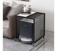HARELA Métal Armoire de Rangement pour balayeuse, Armoire pour Économiser De l'espace, sur Pied Rangement Organisateur avec Roues, pour Maison ou Bureau(Black,50 * 50cm/19.7 * 19.7in)