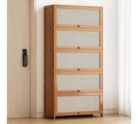 HARELA Meuble Chaussure d’Entrée en Bambou, 6-40 Paires de placards à Chaussures avec Portes, Armoire Etagere Grande Capacité pour Entrée Dressing Chambre Couloir(50x32x172cm/19.7x12.6x67.7in)