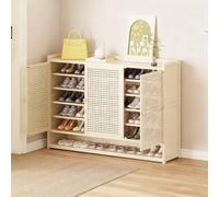 HARELA Meuble Chaussure d’Entrée en Bambou, Armoire Etagere Grande Capacité pour 16-30 Paires, pour Entrée, Couloir, Chambre(90x32x94cm/35.4x12.6x37in)