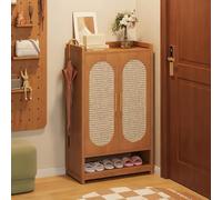 HARELA Meuble Chaussure d’Entrée en Bambou Meuble à Chaussures Fin, Séparateur Réglable, Grande Capacité pour Entrée, Couloir, Chambre(62x33x106cm/24.4x13x41.7in)