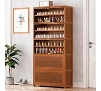 HARELA Meuble Chaussure Entrée, 10-38 Paires de placards à Chaussures avec Portes, Armoire à Chaussure pour Entrée, Couloir, Chambre(80x33x172cm/31.5x13x67.7in)