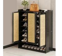 HARELA Meuble Chaussure Entrée Meuble à Chaussures Fin, Séparateur Réglable, Grande Capacité pour Entrée, Couloir, Chambre(Black,35.4x12.6x42.1in)