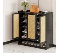 HARELA Meuble Chaussure Entrée Meuble à Chaussures Fin, Séparateur Réglable, Grande Capacité pour Entrée, Couloir, Chambre(Black,35.4x12.6x37in)