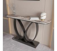 HARELA Table Console avec Plateau épais, Table de canapé de Couloir Industrielle étroite, Table de Couloir pour Entrée, Salon(Black B,80cm/31.5in)