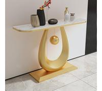 HARELA Table Console Derrière Le Canapé, Table de Canapé Industrielle Rustique pour Salon, Table Console dans la Zone d'entrée pour l'entrée, Couloir, Salon(Gold A,80cm/31.5in)