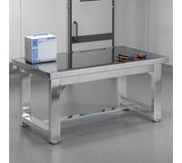 HARELA Table de Travail en Acier Inoxydable Table de Travail Professionnelle, Établi Robuste pour Cuisine, Restaurant, Atelier et Garage(80 * 60 * 80cm/31.5 * 23.6 * 31.5in)