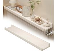 HARELA Tablette de Radiateur, éTagèRe Flottante sur Radiateur, Tablette Radiateur, Bords Surélevés pour Éviter Les Chutes, pour la Maison, Le Salon, Le Couloir(White,120x12cm/47.2x4.7in)