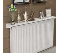 HARELA Tablette Radiateur sans Percer, éTagèRe Flottante sur Radiateur, Alliage d'Aluminium Cache Radiateur, Anti-Fumé et Anti PoussièRe, pour Rangement et La Décoration(140x15cm/55.1x5.9in)