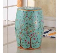 HARELA Tabourets en Céramique Ronds Américains Rétro, Chinois Changer de Chaussures Banc Petit Tabouret Rond, pour Cuisine, Salon, Chambre à Coucher(Blue)