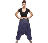 Harem "Jaya" pour les femmes - Pumphose dans le style Aladin - sarouel pour le sport et les loisirs, bleu rayé S / M
