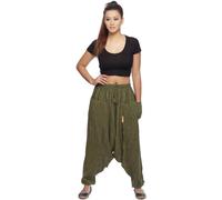 Harem Pumphhose Aladin sarouel Yoga Goa Sarouel Baggy pantalons de loisirs Singharaja femmes, vert
