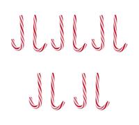 Harewtwy 10 PièCes SéRies de NoëL Rouge Canne Doux Poterie Accessoires Un Canne de Bonbon DéCoration de