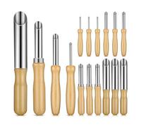 Harewtwy 16 Pièces Coupe-Trou D'Argile en Acier Inoxydable Outils de Façonnage Ronds en Argile pour Sculpter des Fournitures de Forage de Poterie, 4 Tailles Faciles à Utiliser