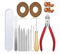 Harewtwy 16 Pièces Kit de Remplacement de Aiguille Coupe-Cuir Outil de Poinçon à Gratter pour la Réparation de Mitaines de Baseball Softball Ensemble 1
