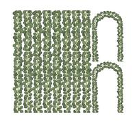 Harewtwy 24PCS Guirlande d'artifice en Feuillage Vert Feuilles de Feuillus Faux Guirlandes de Table Vignes pour Décor de Mariage -Plan de Table Facile à Utiliser Vert