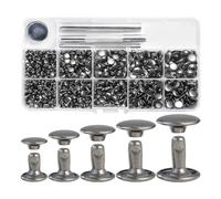 Harewtwy 340 Ensembles de Rivets en Cuir Kit de Rivets en Cuir Double Chapeau Rivets Tissu pour Vêtements pour Réparer Les Vêtements Chaussures Ceintures Durables Installation Facile C