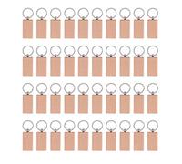 Harewtwy 40 PièCes Porte-CléS en Bois Blanc Clé de Gravure Rectangulaire Bricolage Porte-CléS en Bois éTiquettes-CléS Peuvent Graver des Cadeaux de Bricolage