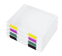 Harewtwy 4PCS A4 File Portable Project Case, Portable A4 File Box Plastic Scrapbook Paper Boîte de Rangement pour 8,5x11 Pouces Lettre Papier Multicolore