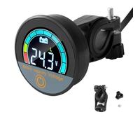 Harewtwy 5918 DC8-100V Voltmètre Circulaire Numérique Moniteur de Capacité de Batterie Étanche Testeur de Tension de Voiture Facile à Installer Facile à Utiliser B