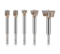 Harewtwy 5pc 10-35mm Forstner Foret Charnière Foret Scie Cloche Coupe Carbure de Tungstène Hex 1/4 Pouce Tige Outil de Travail Du Bois