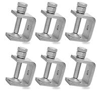 Harewtwy 6 Pièces 1 Pouce en Acier Inoxydable C-Clamp Heavy Duty Métal U-Clamps Mini Desk -Clamp