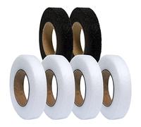 Harewtwy 6 Rouleaux Blanc Noir Double Face Accessoire de Couture AdhéSif Tissu VêTements Entoilage Thermocollant Fer sur Fondre Omentum