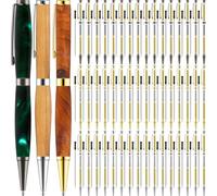 Harewtwy 60 Pièces Kit de Stylo Torsadé pour Bois 7 mm Slim en Vrac avec un Pack de Recharge Projets en Bois pour les Cadeaux D'Artisanat de Bricolage