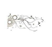 Harewtwy Autocollants Muraux Acryliques 3D Miroir Fleur Rotin Design Salon Room Familial Décoration Murale Décalcomanies