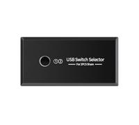 Harewtwy Boîte de Commutation USB à Bouton Partagé à Deux Entrées et Quatre Sorties pour Ordinateur Portable et PC, avec Commutateur de Partage à Quatre Ports