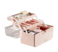 Harewtwy Boîte de Rangement pour Cosmétiques Grande Capacité, Célèbre sur Internet, en Plastique, Anti-Poussière, Transparente, Portable, pour Bureau, Boîte de Rangement pour Médicaments