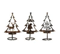 Harewtwy Bougeoir en Métal de Noël Matle Table Centre de Table Renne Arbre de Noël Père Noël Dîner Photophore Facile à Installer