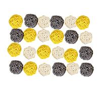 Harewtwy Boule de Rotin, 24PCS Boules DéCoratives de 2 Pouces Orbes Remplisseurs de Bol de Vase