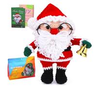 Harewtwy Décorations de Noël Kit de Crochet Bricolage de Noël avec Aiguilles à Tricoter Poupée en Peluche Facile à Installer