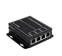 Harewtwy Extension Gigabit POE 4 Ports 100/1000 Mbps 90 W 1 Entrée 4 Sorties Répéteur PoE Rail DIN Réseau VLAN pour Caméra POE 48 V Point D'Accès sans