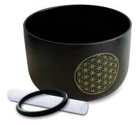 Harewtwy Fleur de 7 "G Note Givrée Bol Chantant en Cristal en Cristal pour la Gorge Thérapie Sonore de Méditation avec Joint Torique en Daim