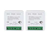 Harewtwy Interrupteur de Lumière Intelligent WiFi 2 Pièces, Télécommande APP, Commande Vocale, Contrôle LAN, 2 Voies 16A