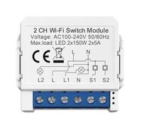 Harewtwy Interrupteur D'Éclairage WiFi Intelligent Tuya, Contrôle Bidirectionnel, Mini Disjoncteur Contrôlé par Yandex Home, Facile à Utiliser