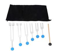 Harewtwy Kit de 6 Diapasons de 128Hz, 256Hz, 512Hz, 1024Hz, 2048Hz, 4096Hz pour Kit de Diapason de Guérison, Outil de Vibration Sonore, Couleur Argentée